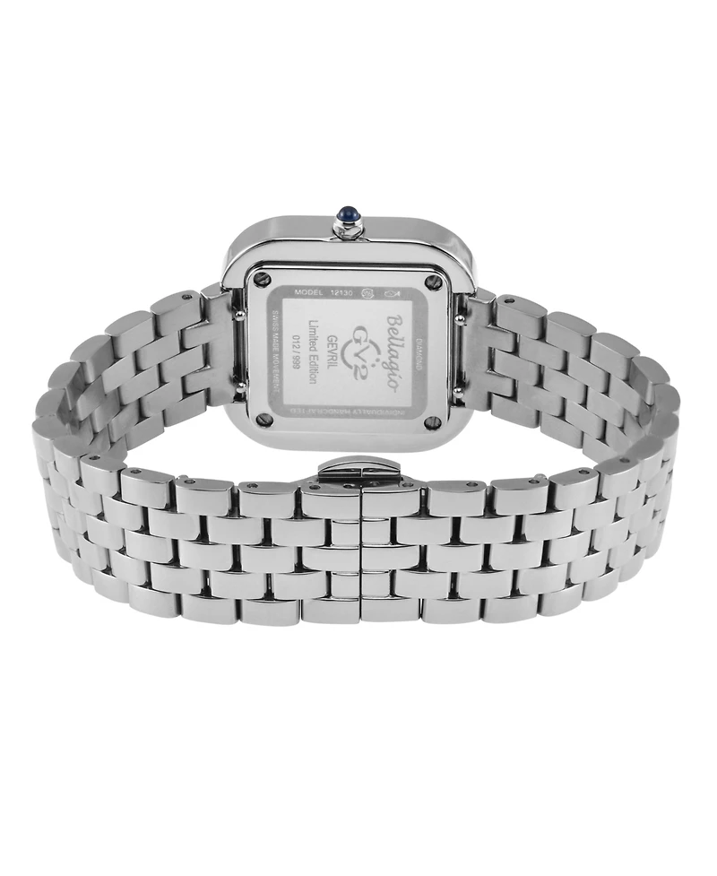 GV2 by Gevril Women's Arezzo Swiss Quartz Diamond Hand made Italian leather Strap Watch