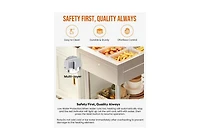 Aecojoy Commercial Food Warmer 1500W Electric Steam Table with 4x10QT Pans and Shelf