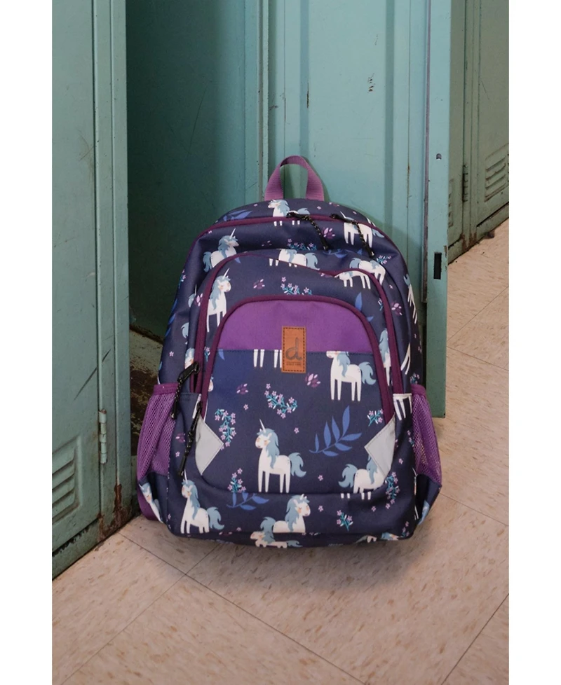 Deux par Deux Little Girl Unicorn Lightweight Spacious Backpack