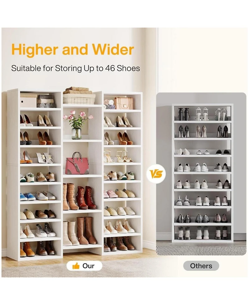 Slickblue Freestanding 14 Tier Shoe Organizer for Large Shoe Collection