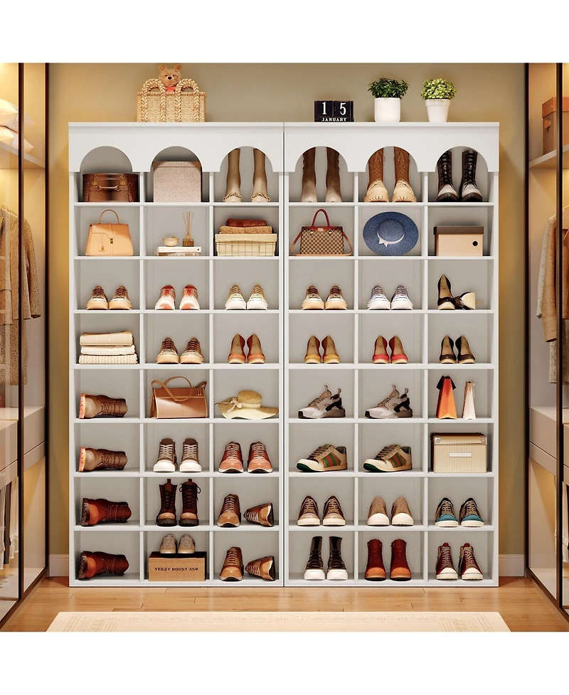 Slickblue 70.87 Inch Shoe Storage Cabinet with 24 Cubbies Organizer