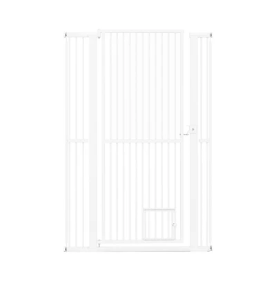 Ruie 59 in Extra Tall Pet Gate with Adjustable Width and Dual Lockable Doors