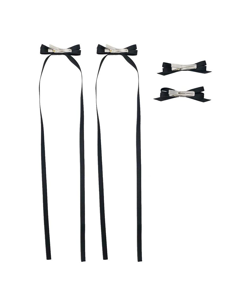 Puttisu Girls Ribbon Bow Clip Set (4pc)