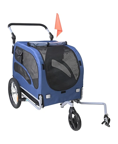 Cozito Dog Bike Trailer and Pet Stroller, 100 lb Capacity Folding Carrier with Quick Release Wheels