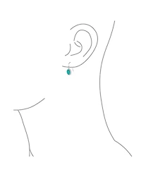 Bling Jewelry Western Style Stones Milgrain Cable Edge Oval Drop Earrings Sterling Silver Wire Fish Hook