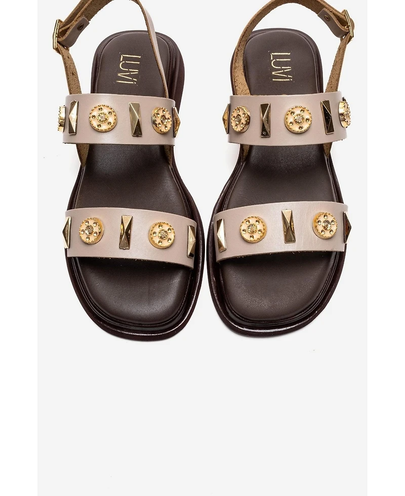 Forever & Always Shoes Women's Libera Leather Sandal