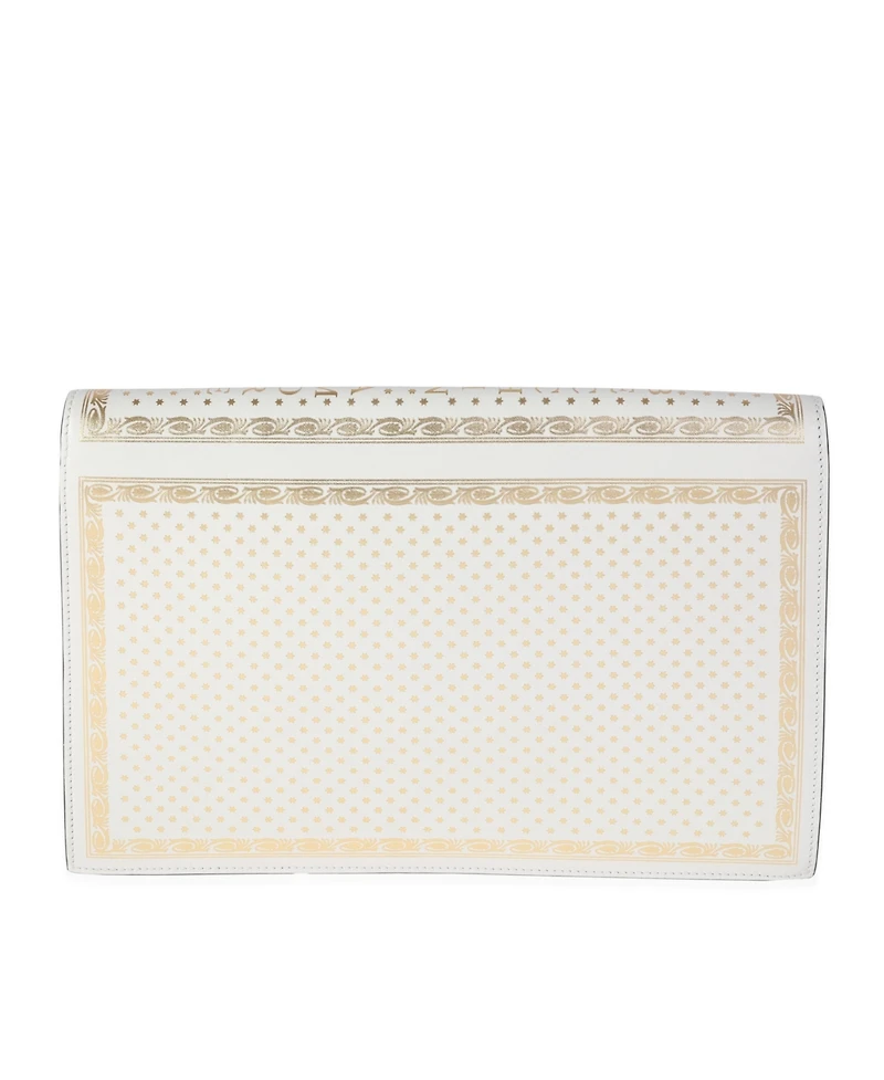 Pre-Owned Gucci x Sega Mystic White Star Printed Calfskin Guccy Portfolio Clutch