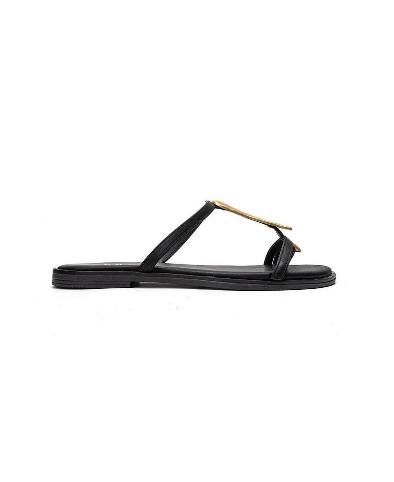 Forever & Always Shoes Women's Tessa Leather Thong Sandals