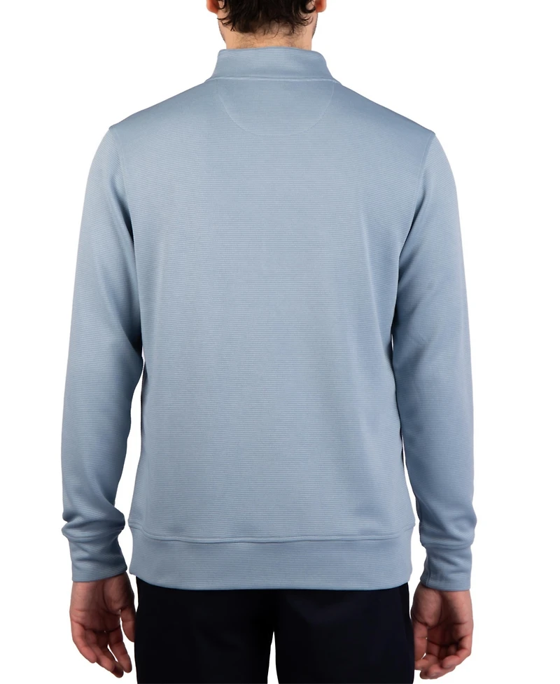 TailorByrd men Ottoman Quarter Zip with Suede Tipping