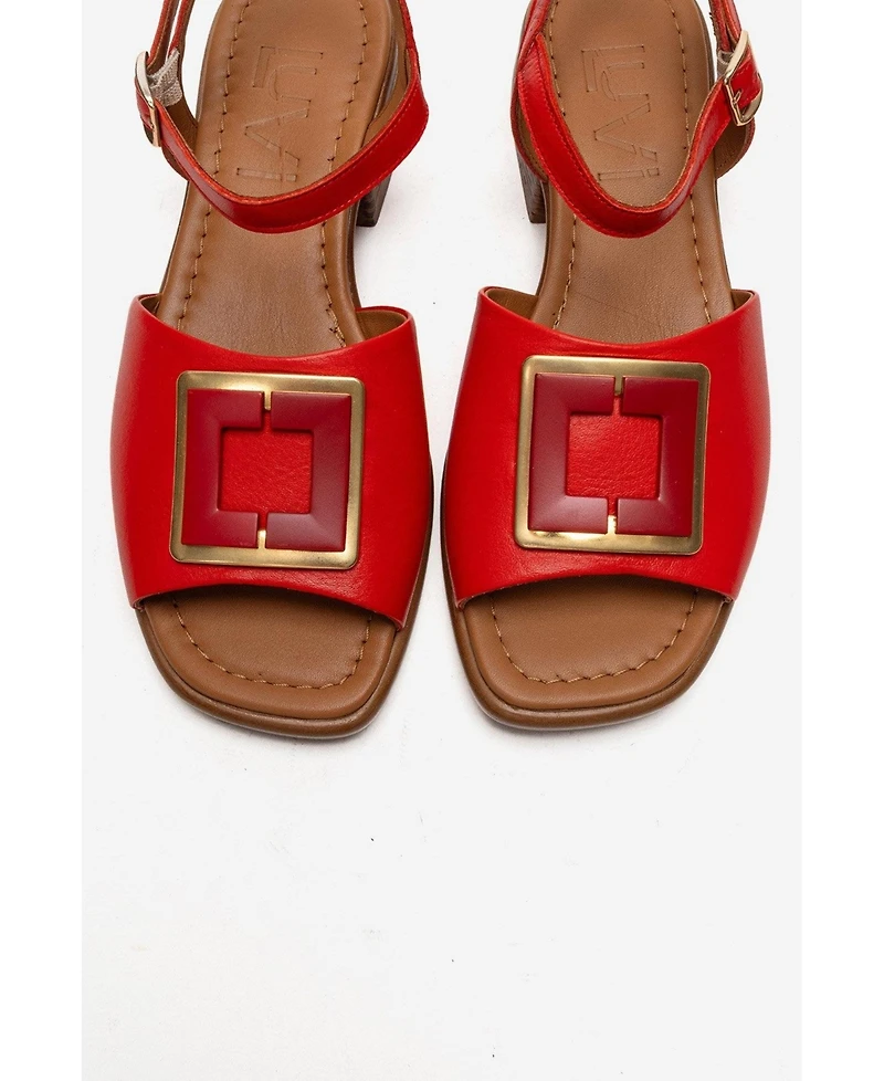 Forever & Always Shoes Women's Svelte Leather Buckle Sandal