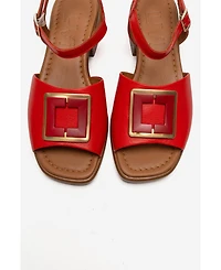 Forever & Always Shoes Women's Svelte Leather Buckle Sandal