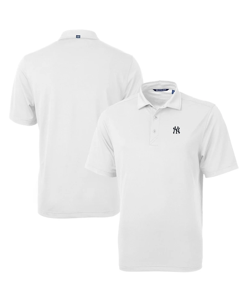 Cutter & Buck Men's White New York Yankees Virtue Eco Pique Polo Shirt