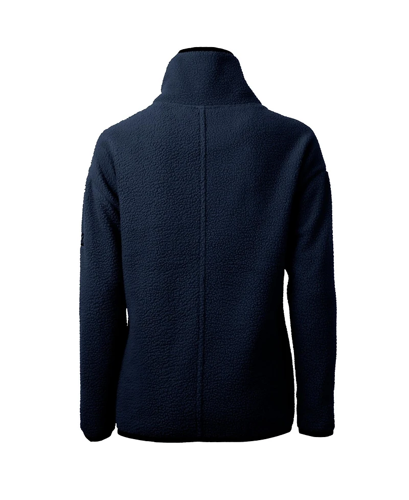Cutter & Buck Women's Navy New York Yankees Cascade Eco Sherpa Fleece Quarter-Zip Pullover Jacket