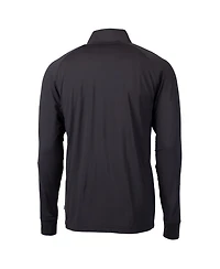 Cutter & Buck Men's Black Detroit Lions Adapt Eco Knit Stretch Quarter-Zip Throwback Pullover Sweatshirt