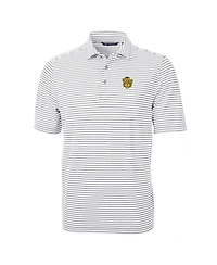 Cutter & Buck Men's Gray Missouri Tigers Throwback Logo Virtue Eco Pique Stripe Polo Shirt