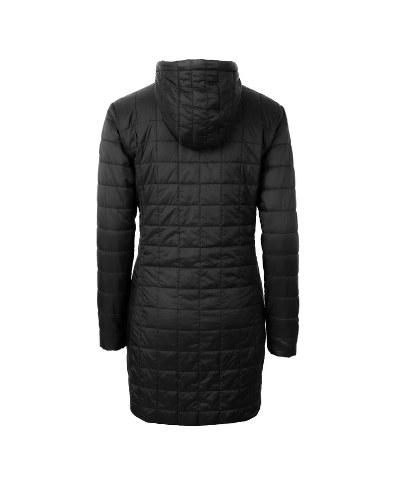 Cutter & Buck Women's Black Philadelphia Eagles Gridiron Classics Logo Rainier PrimaLoft Eco Insulated Hooded Long Coat