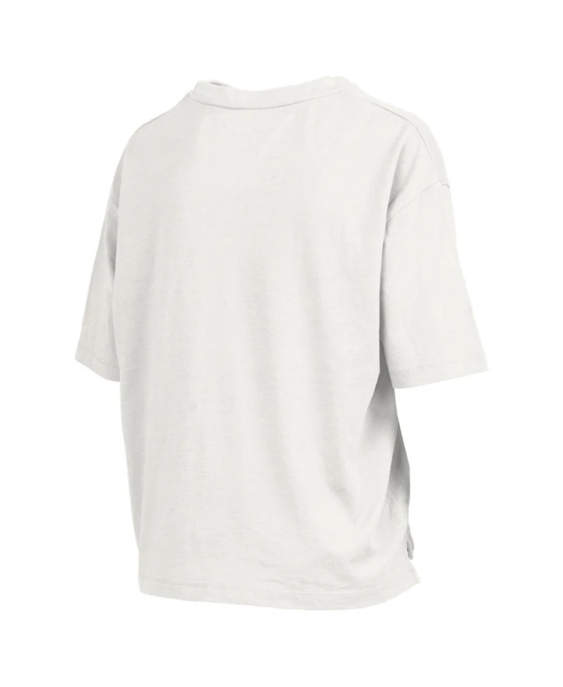 Pressbox Women's White Iowa Hawkeyes Harmony Oversized Slub T-Shirt