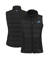 Cutter & Buck Women's Black Detroit Lions Primary Mark Evoke PrimaLoft Hybrid Eco Softshell Full-Zip Vest