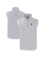 Cutter & Buck Men's Gray New York Yankees Big Tall Charter Eco Full-Zip Vest