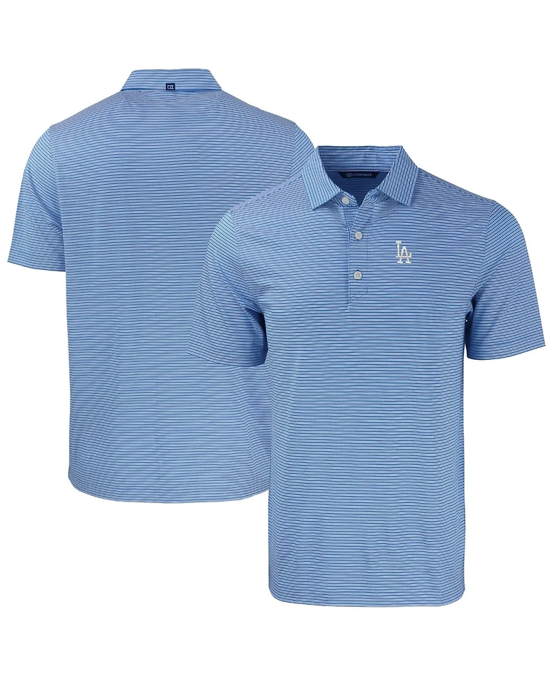Cutter & Buck Men's Royal Los Angeles Dodgers Forge Eco Double Stripe Stretch Polo Shirt