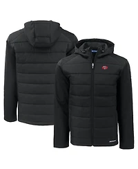 Cutter & Buck Men's Black San Francisco 49ers Throwback Evoke Hybrid Eco Softshell Full-Zip Hoodie Jacket
