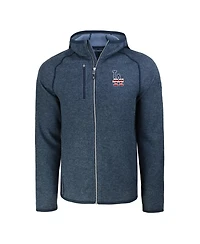 Cutter & Buck Men's Heather Navy Los Angeles Dodgers Stars Stripes Mainsail Sweater-Knit Full-Zip Hoodie