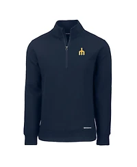 Cutter & Buck Men's Navy Seattle Mariners Cooperstown Collection Roam Eco Quarter-Zip Pullover Sweatshirt