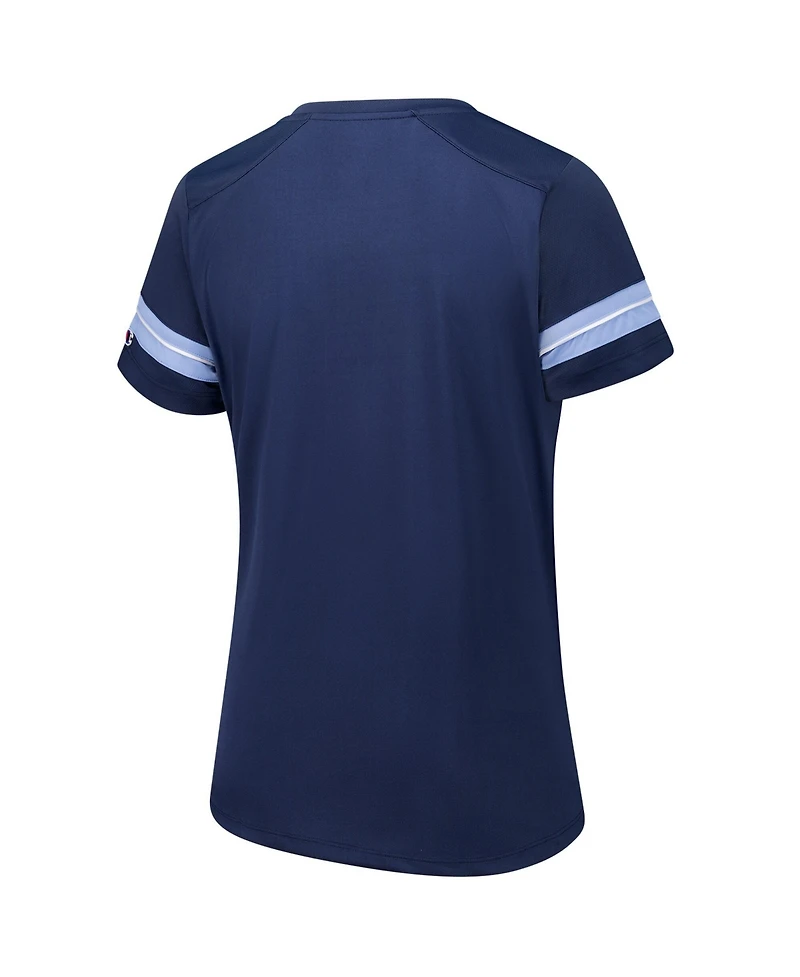 Fanatics Women's Navy North Carolina Tar Heels Plus Overtime Readiness Lace-Up T-Shirt