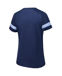 Fanatics Women's Navy North Carolina Tar Heels Plus Overtime Readiness Lace-Up T-Shirt