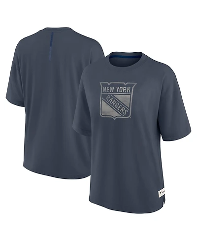 Fanatics Women's Blue New York Rangers Oversized Elements Raw Edge Future Ground T-Shirt