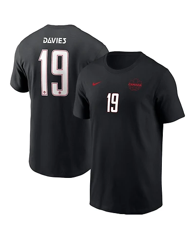 Nike Men's Alphonso Davies Black Canada Soccer Away Name & Number T-Shirt