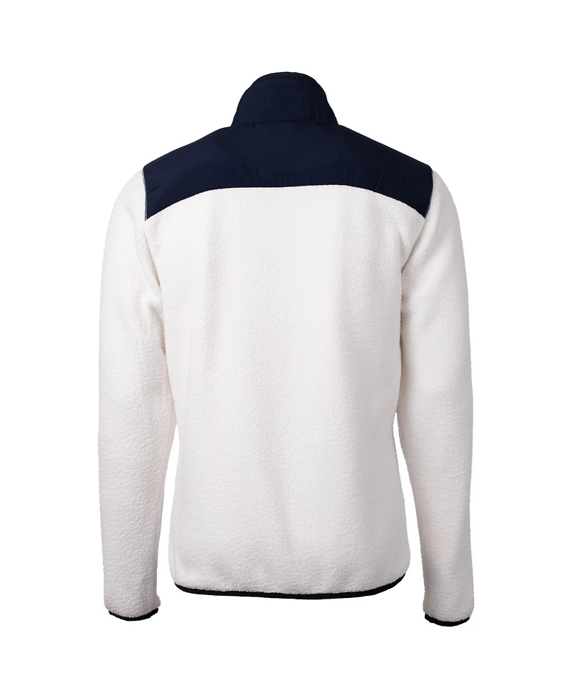 Cutter & Buck Men's White New York Yankees Cascade Eco Sherpa Fleece Full-Zip Jacket