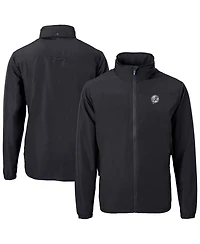 Cutter & Buck Men's Black New York Yankees Charter Eco Full-Zip Hoodie Jacket