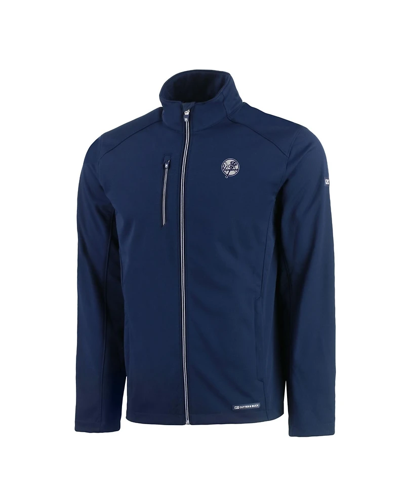Cutter & Buck Men's Navy New York Yankees Evoke Eco Softshell Full-Zip Jacket