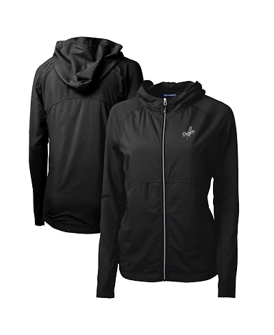 Cutter & Buck Women's Los Angeles Dodgers Adapt Eco Knit Hybrid Raglan Full-Zip Hoodie