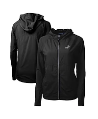 Cutter & Buck Women's Los Angeles Dodgers Adapt Eco Knit Hybrid Raglan Full-Zip Hoodie