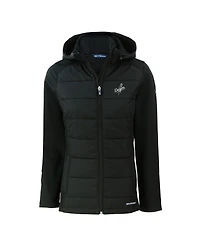 Cutter & Buck Women's Black Los Angeles Dodgers Evoke Hybrid Eco Softshell Full-Zip Hooded Jacket