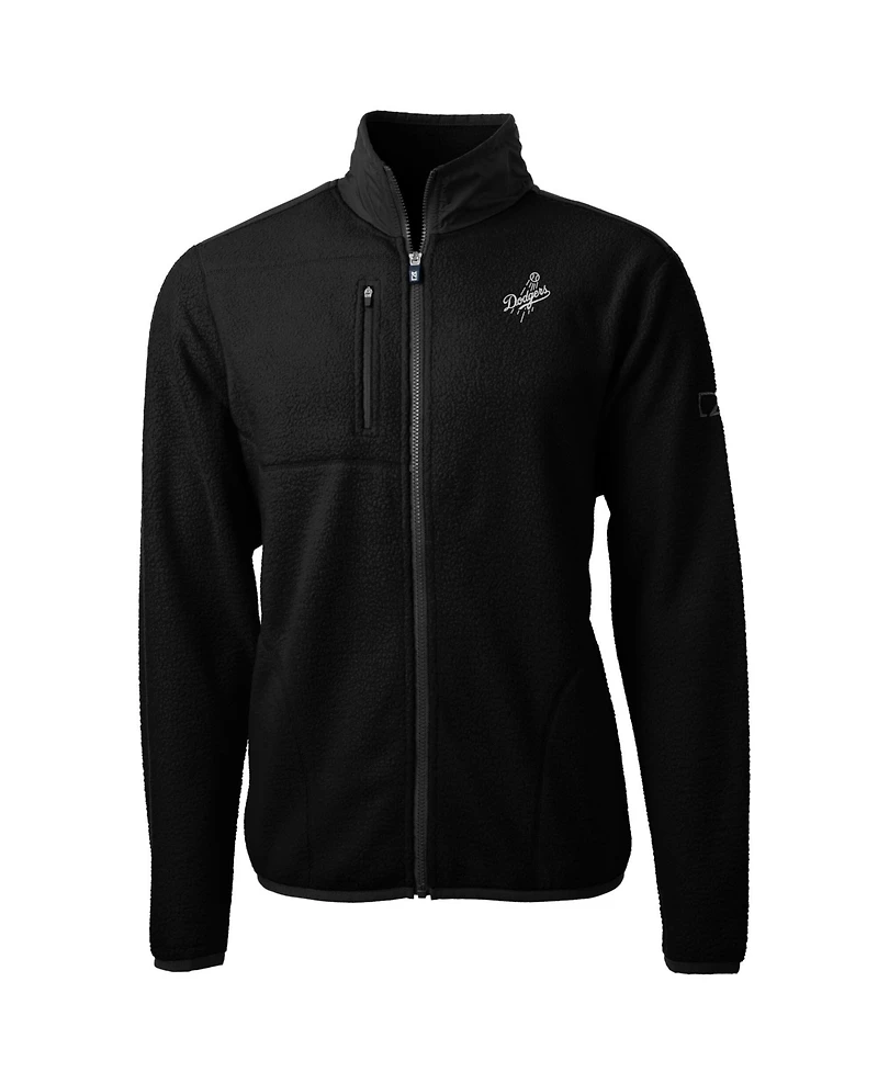 Cutter & Buck Men's Black Los Angeles Dodgers Cascade Eco Sherpa Fleece Full-Zip Jacket