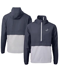 Cutter & Buck Men's Navy/Gray Los Angeles Dodgers Charter Eco Anorak Half-Zip Hoodie Jacket