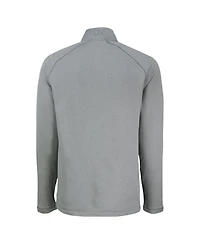 Cutter & Buck Men's Heather Gray New York Yankees Peshastin Eco Fleece Raglan Quarter-Zip Sweatshirt