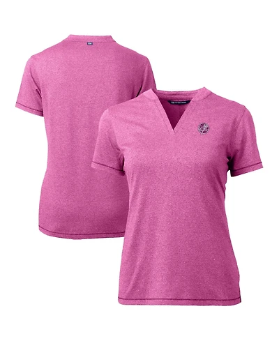 Cutter & Buck Women's Light Pink New York Yankees Forge Heathered Stretch Blade Top