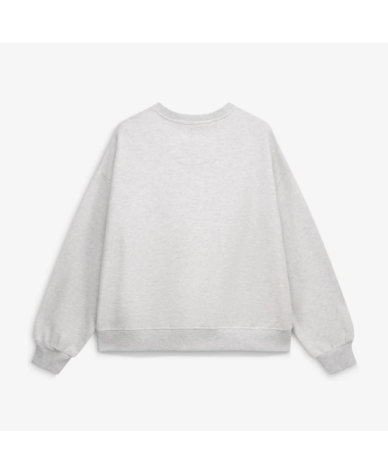 Pressbox Women's Oatmeal Ohio State Buckeyes Waist Length Oversized Janise Melange Sweatshirt