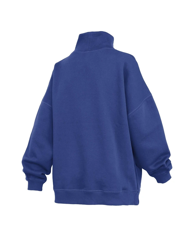 Pressbox Women's Royal Kentucky Wildcats Oversized Mock Neck Sweatshirt