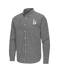 Antigua Men's Los Angeles Dodgers Ellis Woven Tri-Blend Button-Down Shirt