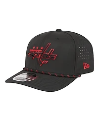 New Era Men's Black Washington Capitals Sport Vented 9SEVENTY Rope Adjustable Hat