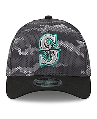 New Era Men's Black Seattle Mariners Camo 39THIRTY A-Frame Flex Hat