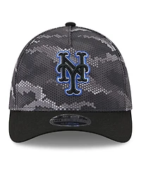 New Era Men's Black York Mets Camo 39THIRTY A-Frame Flex Hat
