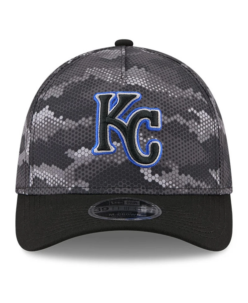 New Era Men's Black Kansas City Royals Camo 39THIRTY A-Frame Flex Hat