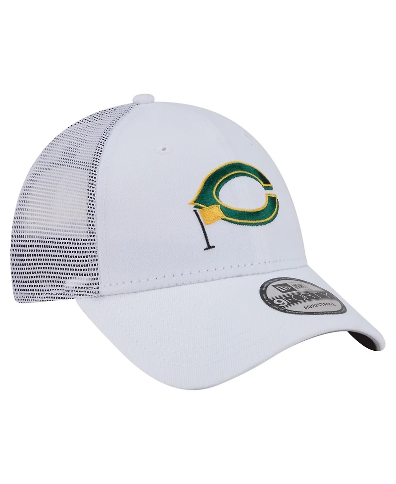New Era Men's White Cincinnati Reds Flag 9FORTY Trucker Adjustable Hat