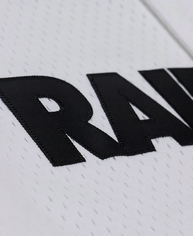 Mitchell & Ness Men's White Las Vegas Raiders Monochrome Mesh Full-Button Baseball Jersey